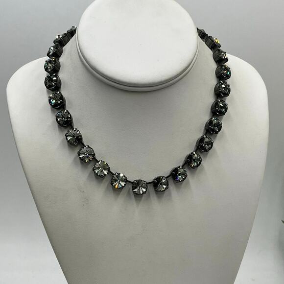 Sabika Heritage Manhattan Charcoal Austria Crystal Antiqued Choker Necklace - Picture 1 of 11